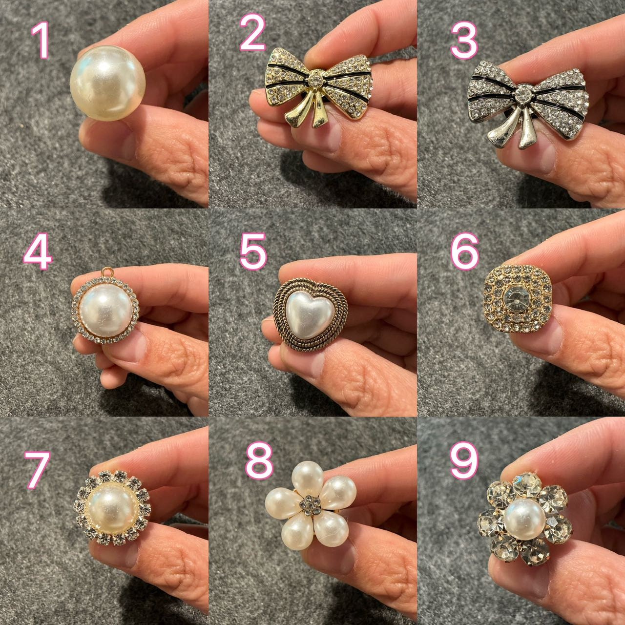 Bling Fancy Metal GEM Pearl Flower Diamond Flower Shoes Charms for DIY Unique Special Croc Shoes JuliesDecalDesign