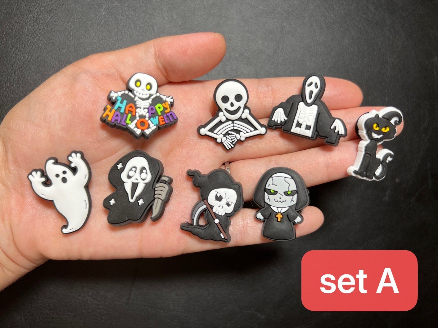 Horror Skeleton Ghost Horror Movie Pumpkin Scary Eyeball Theme Design Shoe Charms