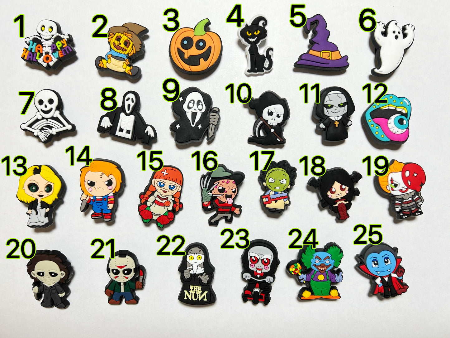 Horror Skeleton Ghost Horror Movie Pumpkin Scary Eyeball Theme Design Shoe Charms