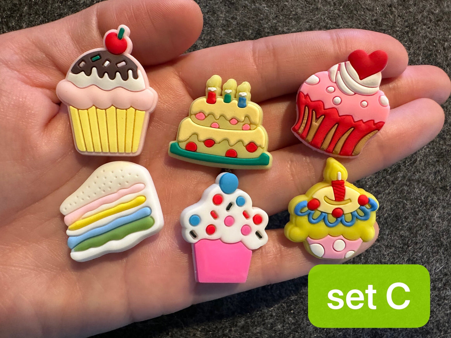 Yummy sweet Food party food and more shoe charms