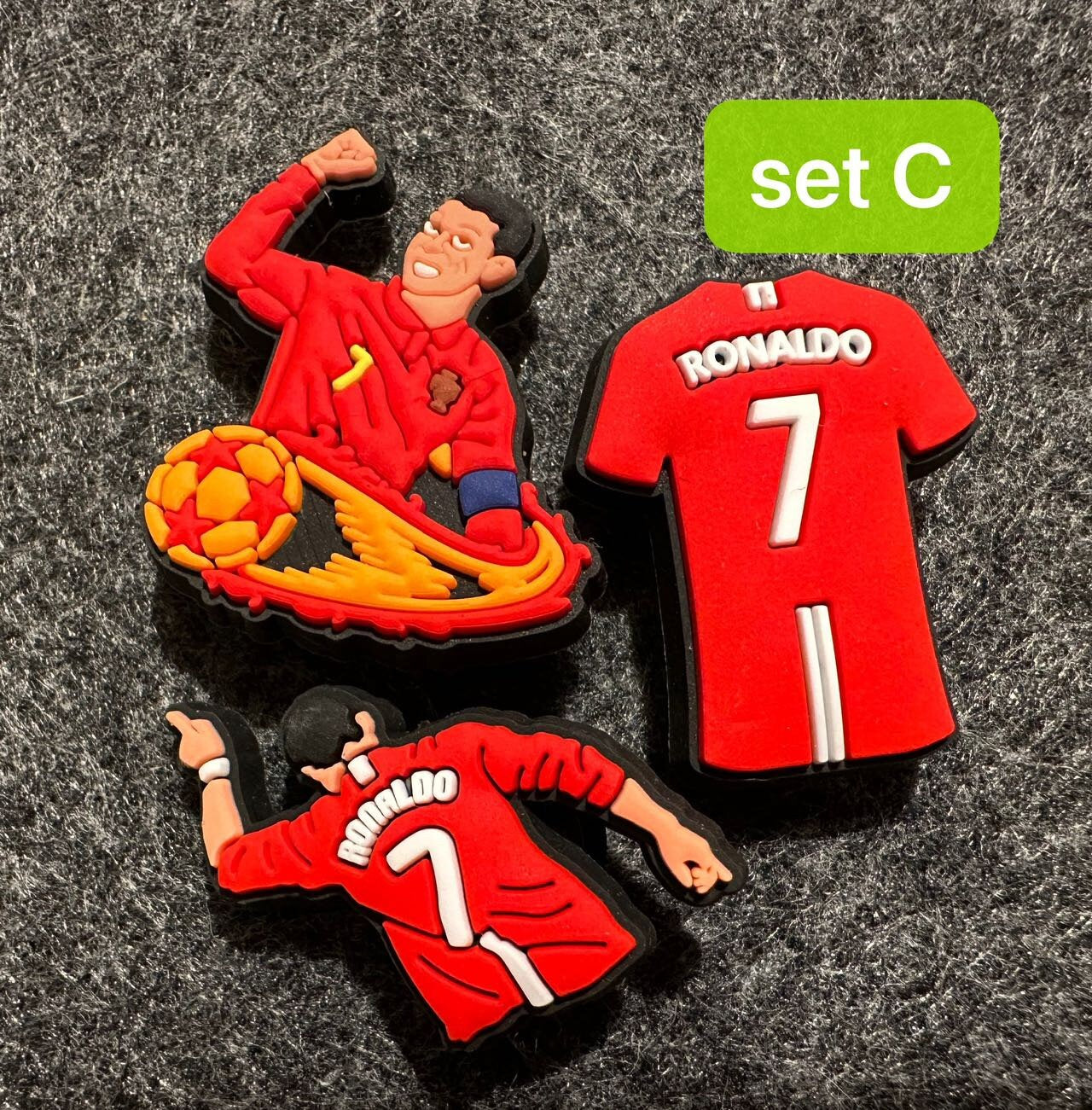 Soccer theme shoe charms