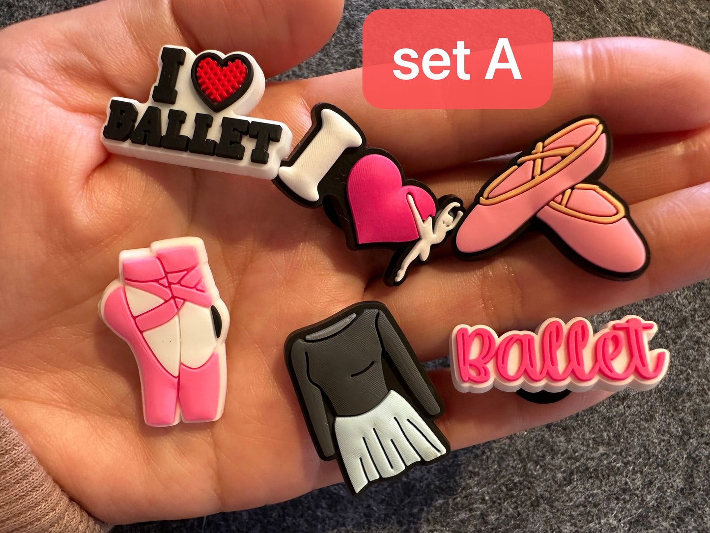 I Love Dance Ballet theme shoe charms