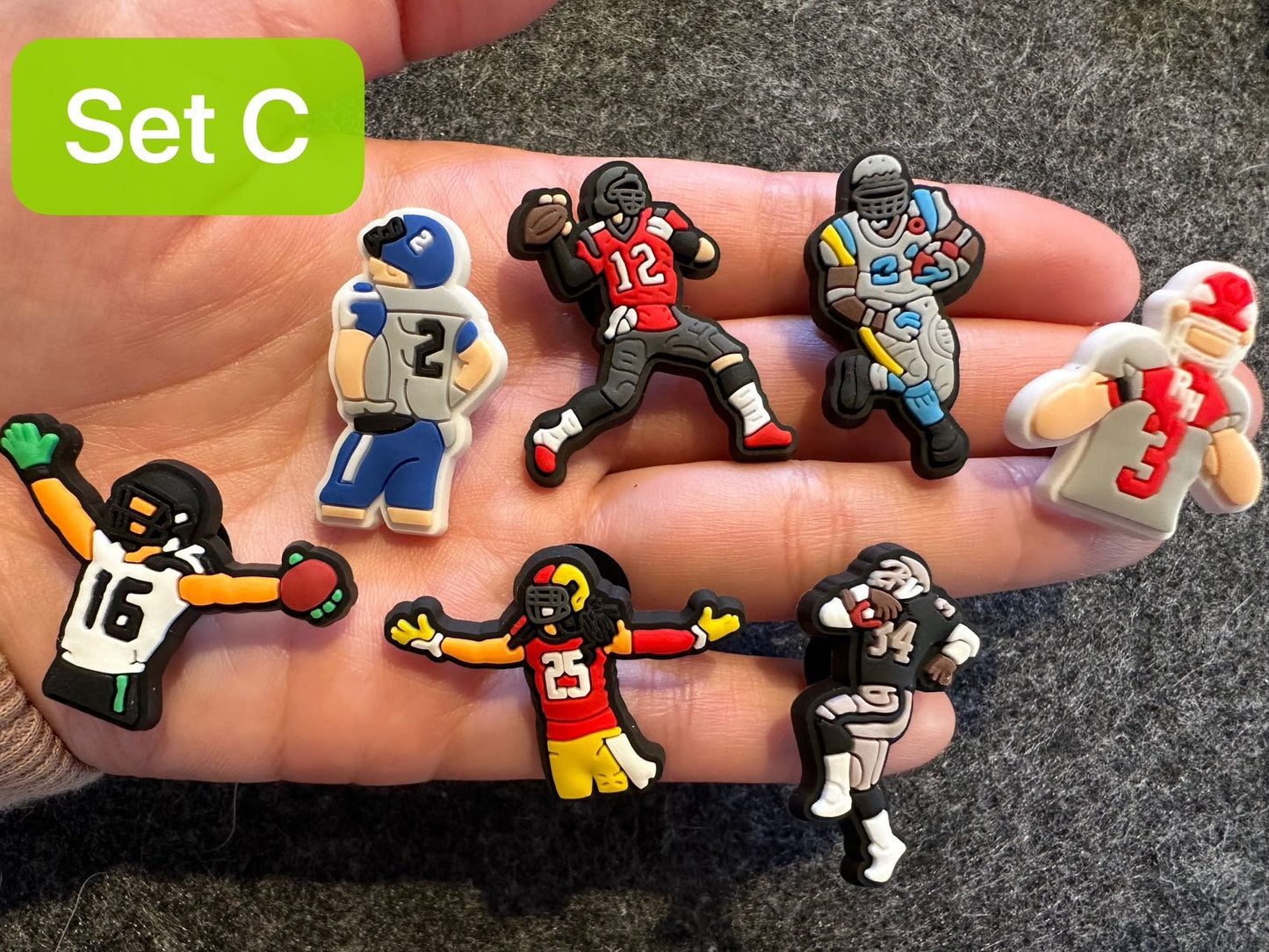 Football Game theme I love foot ball shoe charms