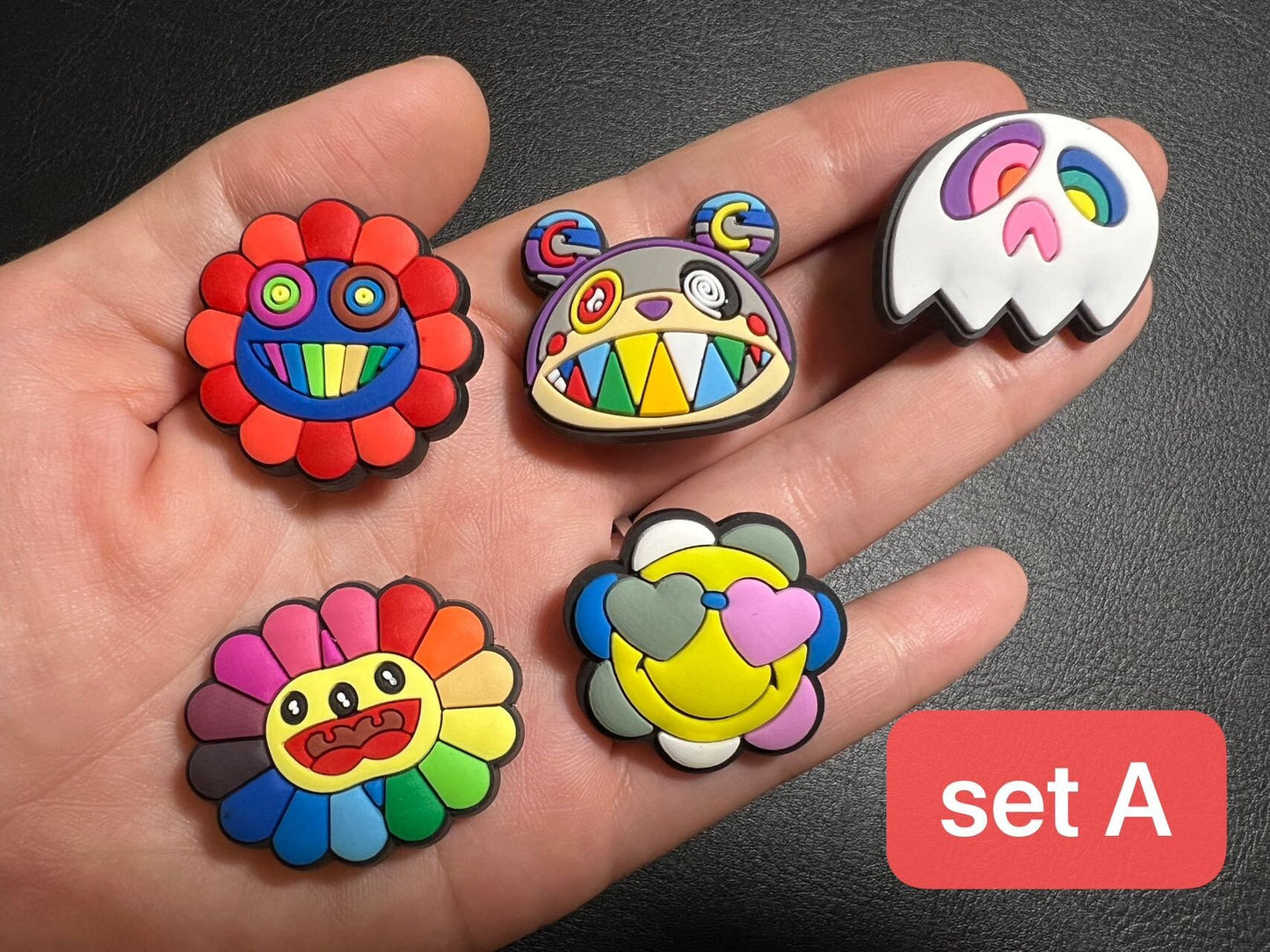 Colorful Rainbow flowers Theme Fancy shoe charms and more