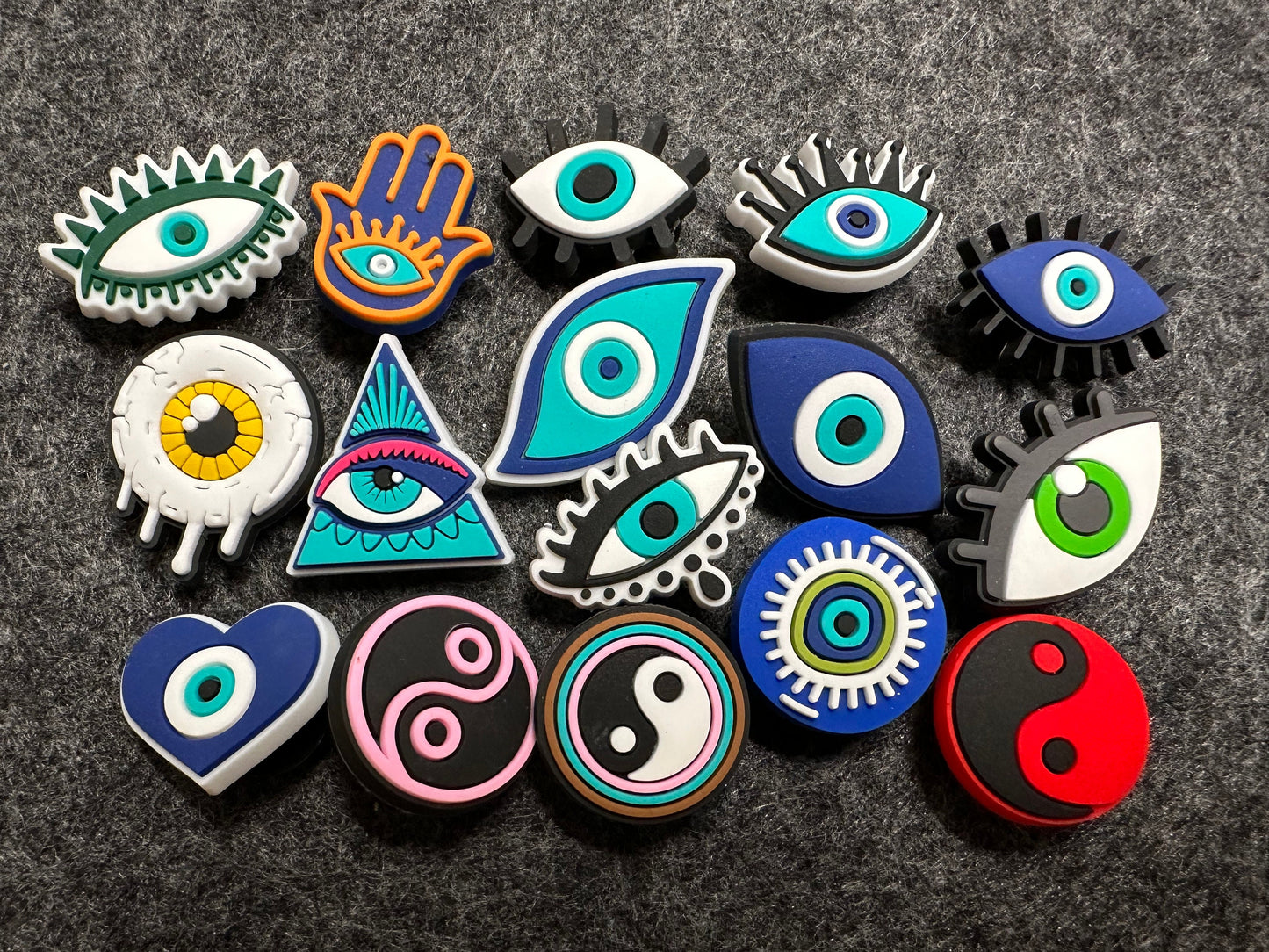 Evil Eye Tai Chi Yingyang Theme Shoe Charms Best Quality JuliesDecalDesign