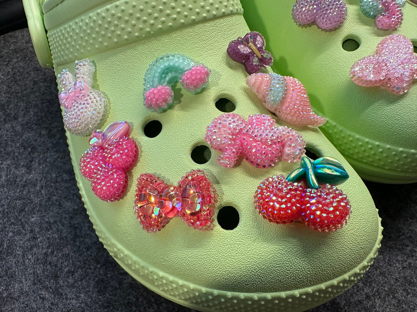 Bling Bling sequin star Aurora Glitter Resin charms for DIY Unique Special Croc Shoes
