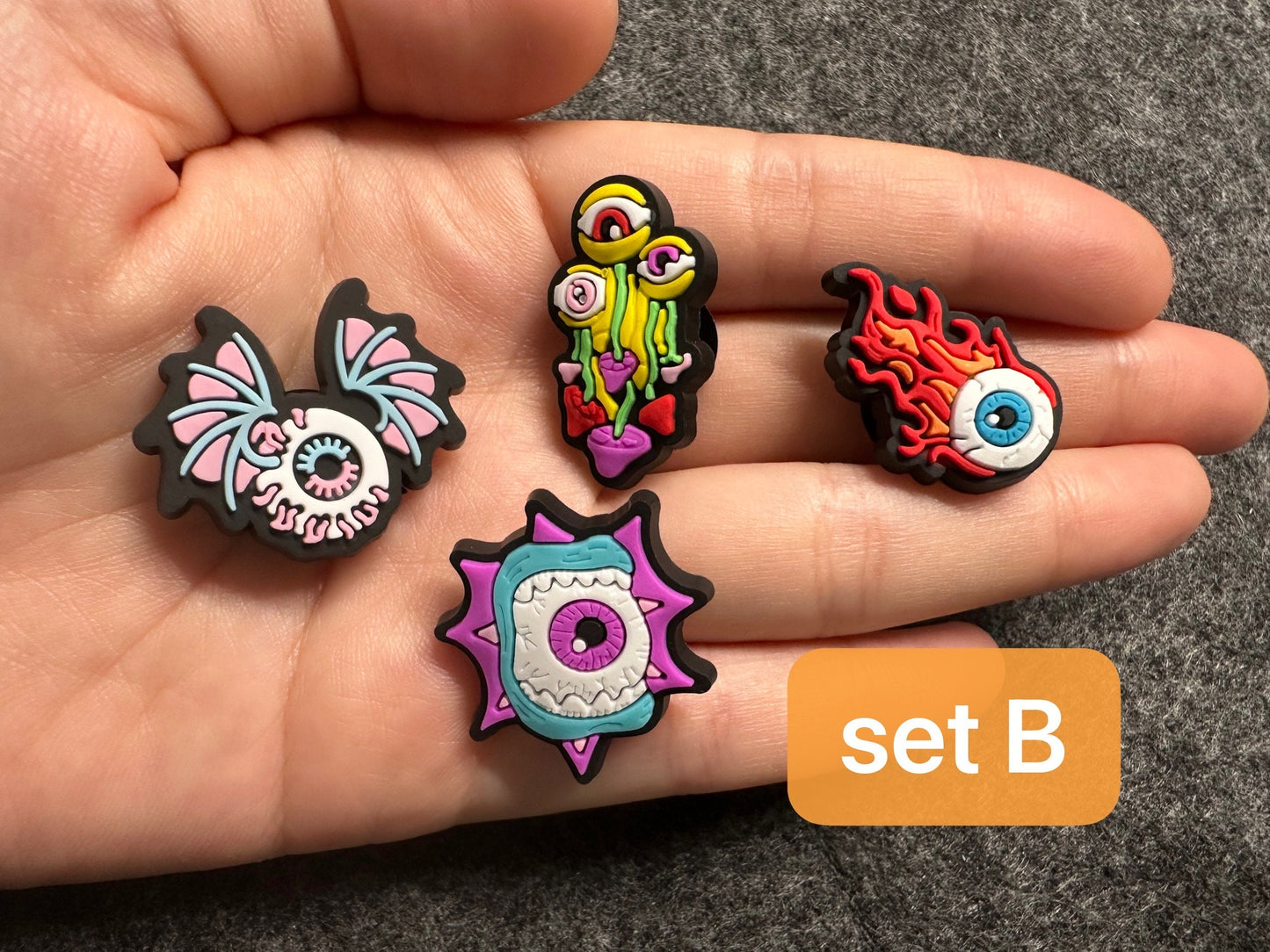 Horror Evil Eye Theme Shoe Charms Halloween