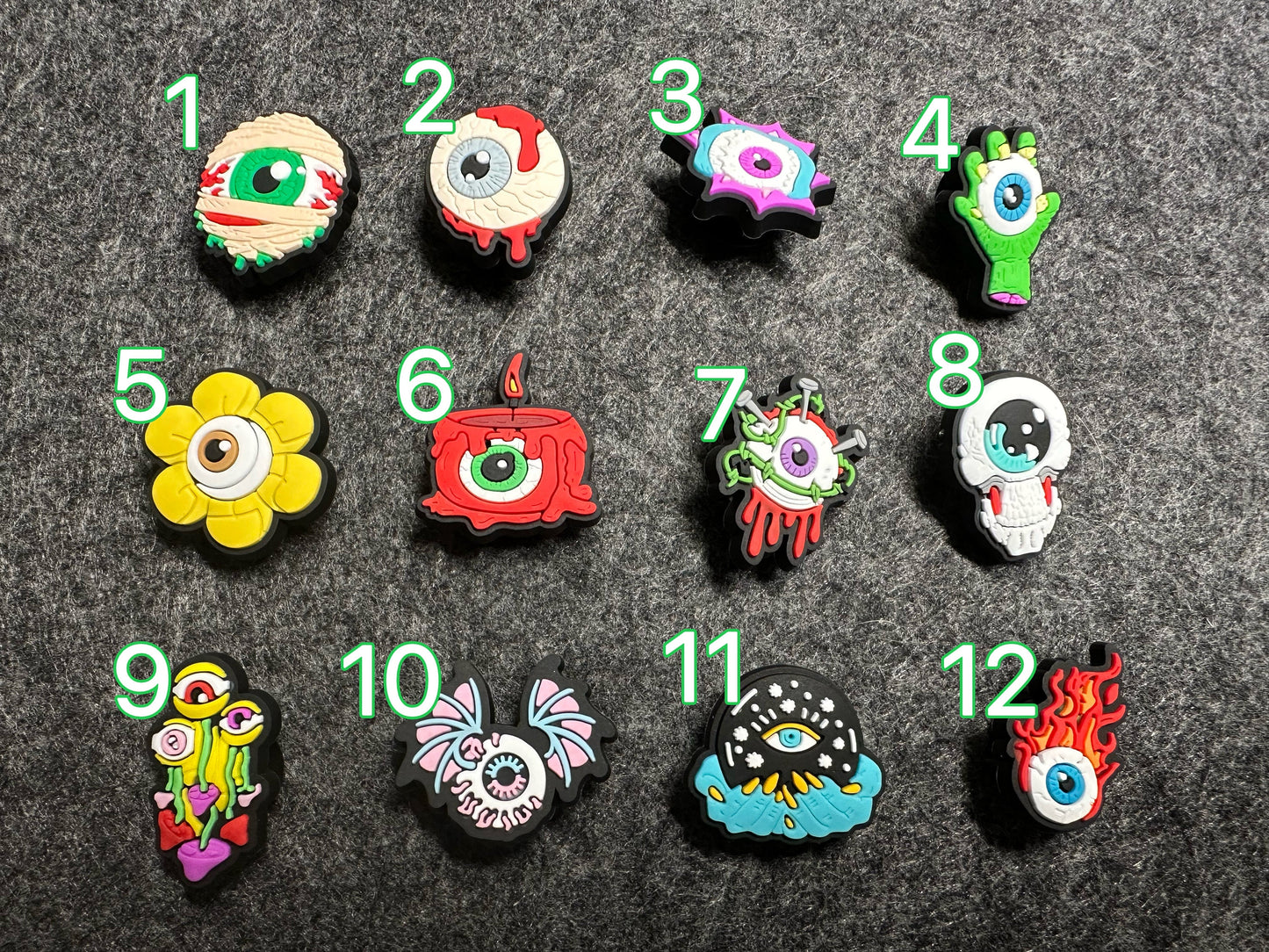 Horror Evil Eye Theme Shoe Charms Halloween