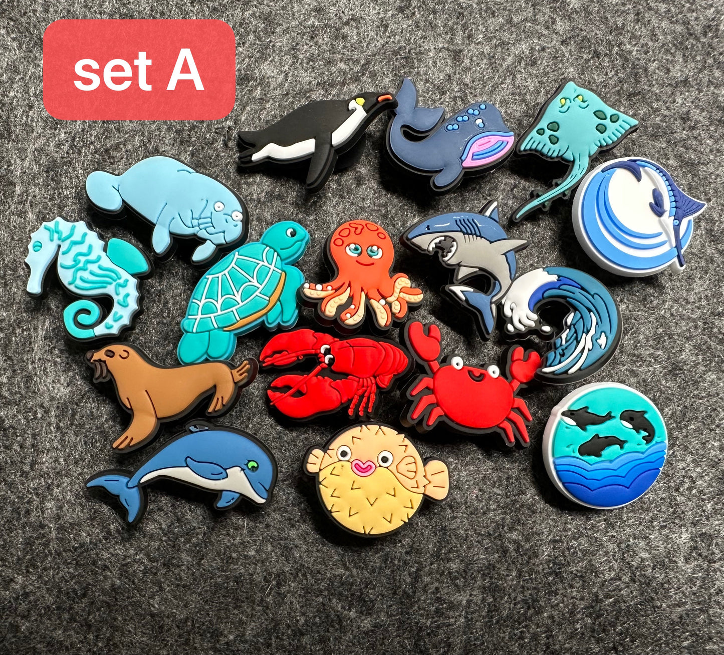 Sea animals sea plants shoe charms