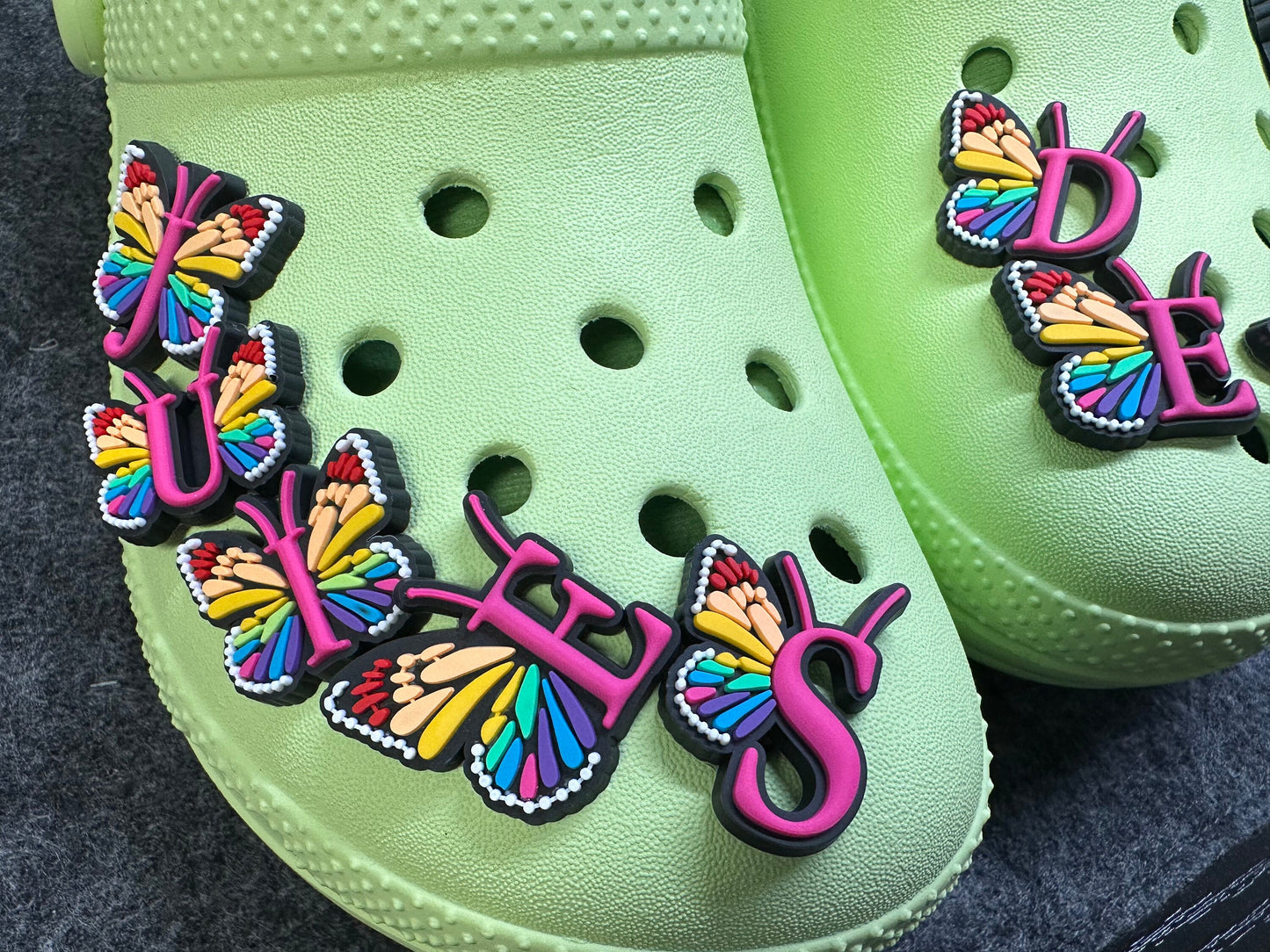 Butterfly wings Alphabet Letters Shoe Charms Quality JuliesDecalDesign