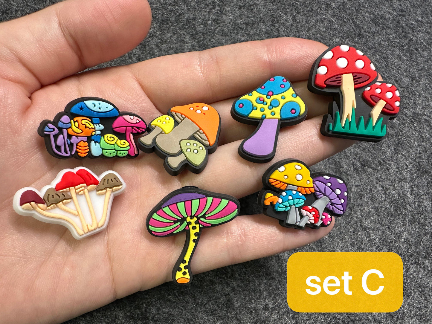 Mushrooms Design Theme shoe charms