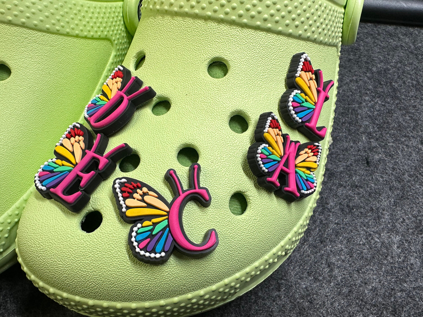 Butterfly wings Alphabet Letters Shoe Charms Quality JuliesDecalDesign