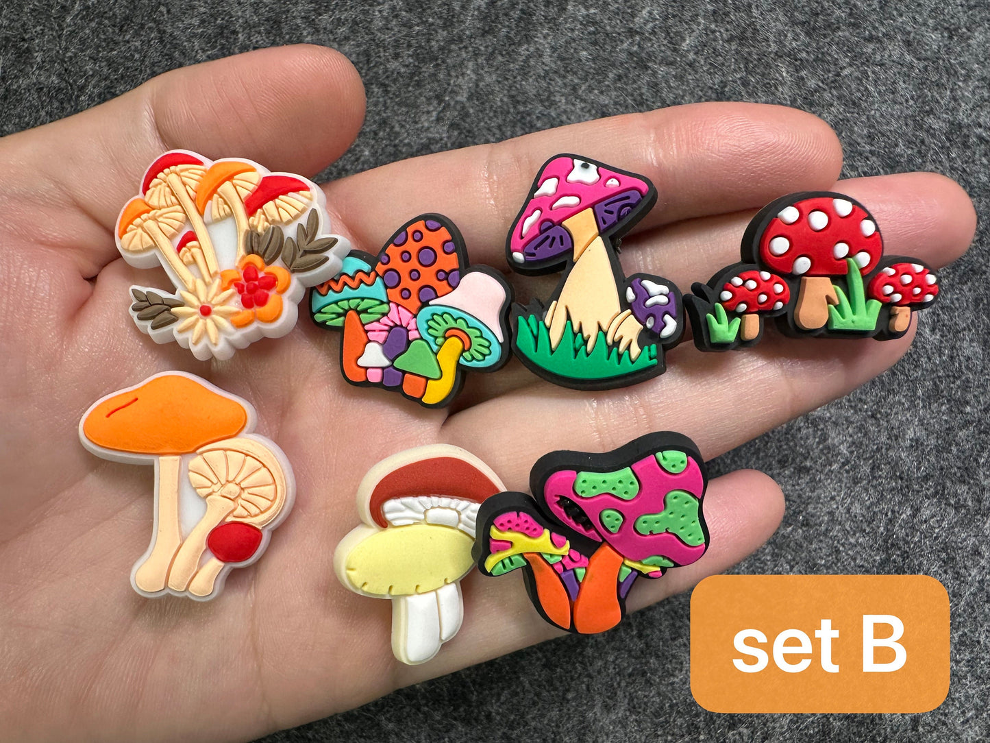 Mushrooms Design Theme shoe charms