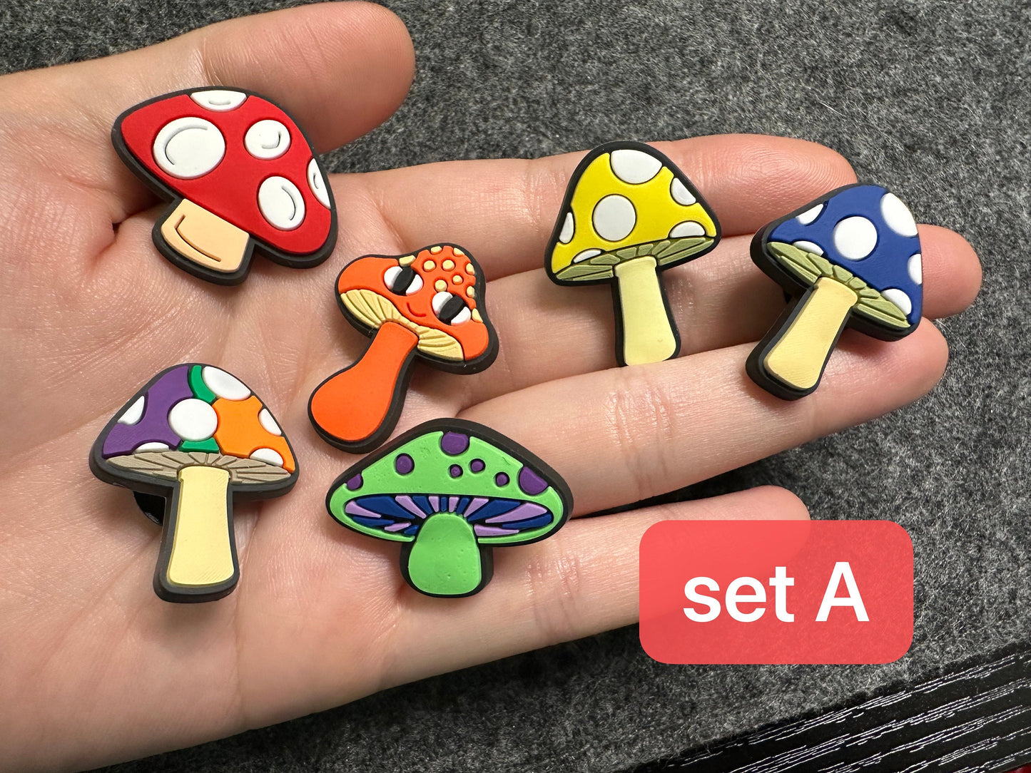 Mushrooms Design Theme shoe charms