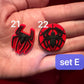 Spider Design Shoe Charms Red and Black