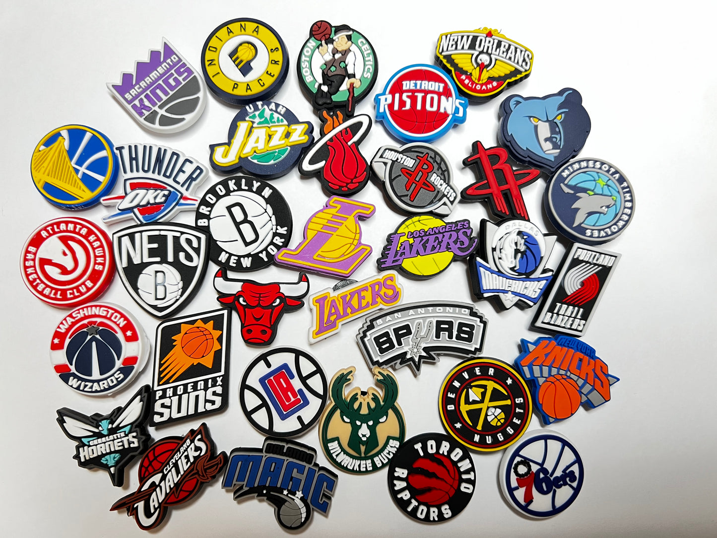 Charms para zapatos de la NBA con logo del equipo de baloncesto