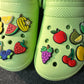 Yummy Fruits Design Theme Apple Banana Strawberry Cherry Blueberry Watermelon Avocado and more shoe charms