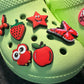 RED Theme Fancy shoe charms strawberry apple mushroom lipstick owl star butterfly car and more