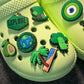 Green Theme Fancy shoe charms planet avocado broccoli hat coconut tree and more