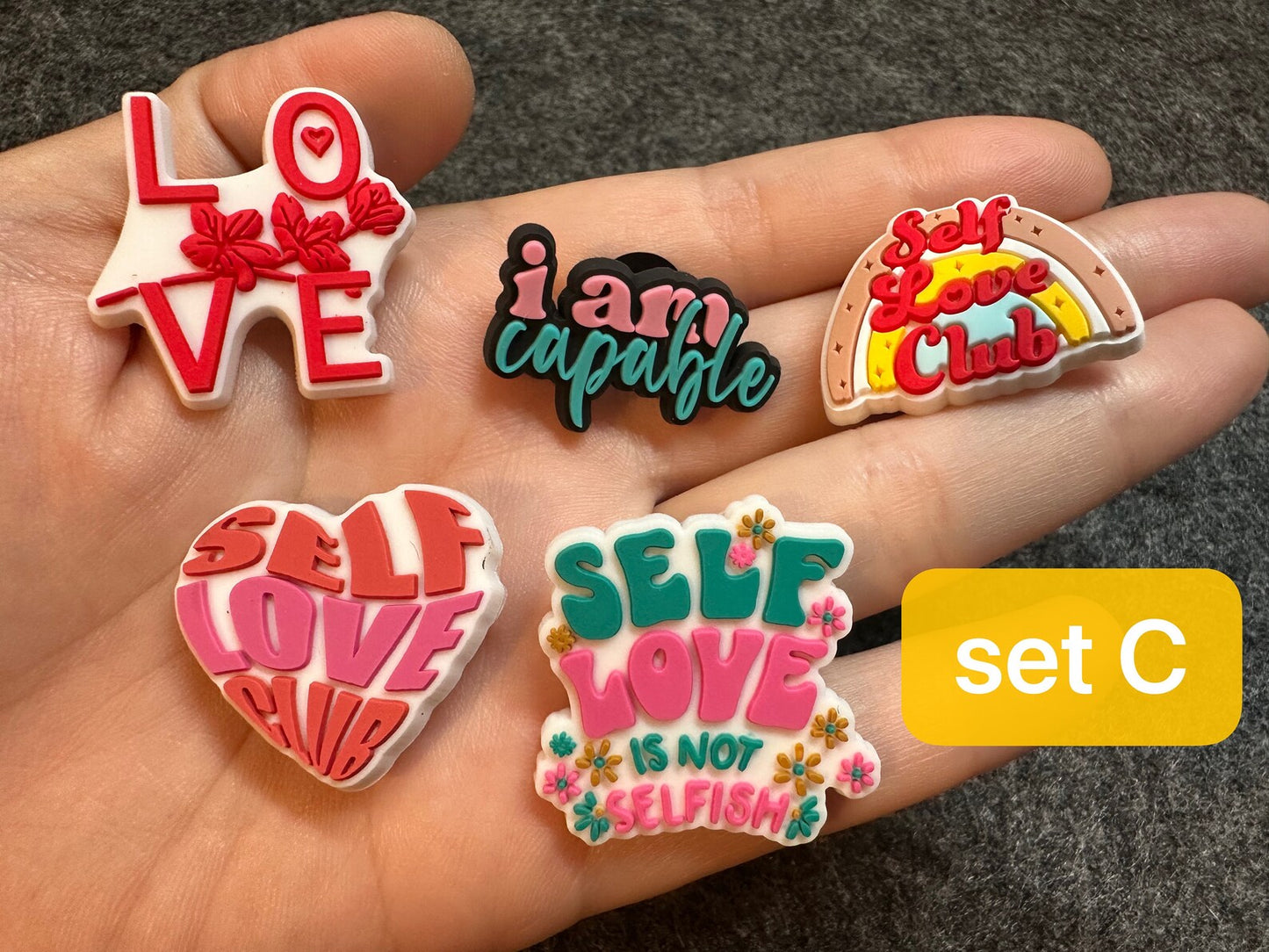 Self Love Club Theme Fancy shoe charms Love yourself and more