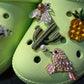 Fancy Metal GEM Rhinestone Flowers Bird Butterfly Cactus Pineapple Owl Spider Elephant and more Shoes Charms for DIY Unique Special Shoes
