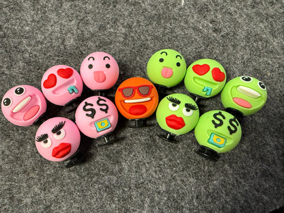 3D Emoji face cute angry love cool and More Shoe Charms Best Quality JuliesDecalDesign