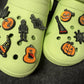 Glow in dark Trick or treat Skeleton Ghost broom hunted house bat Horror Pumpkin Theme Design Halloween Shoe Charms