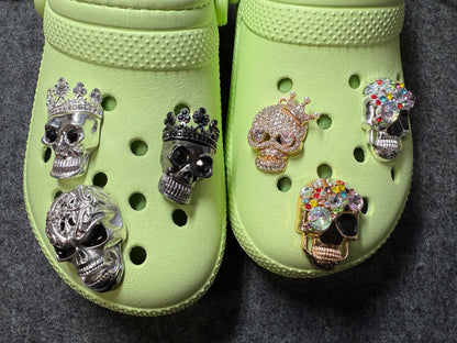 Fancy Metal rhinestone Skull skeleton Halloween Shoe Charms JuliesDecalDesign