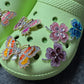 Bling Fancy Metal GEM Rhinestone Clover & Butterfly shoe charms for DIY Unique Special Shoes