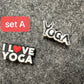YOGA I love yoga Gym Work out Exercise theme shoe charms
