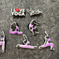 YOGA I love yoga Gym Work out Exercise theme shoe charms