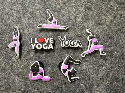 YOGA I love yoga Gym Work out Exercise theme shoe charms