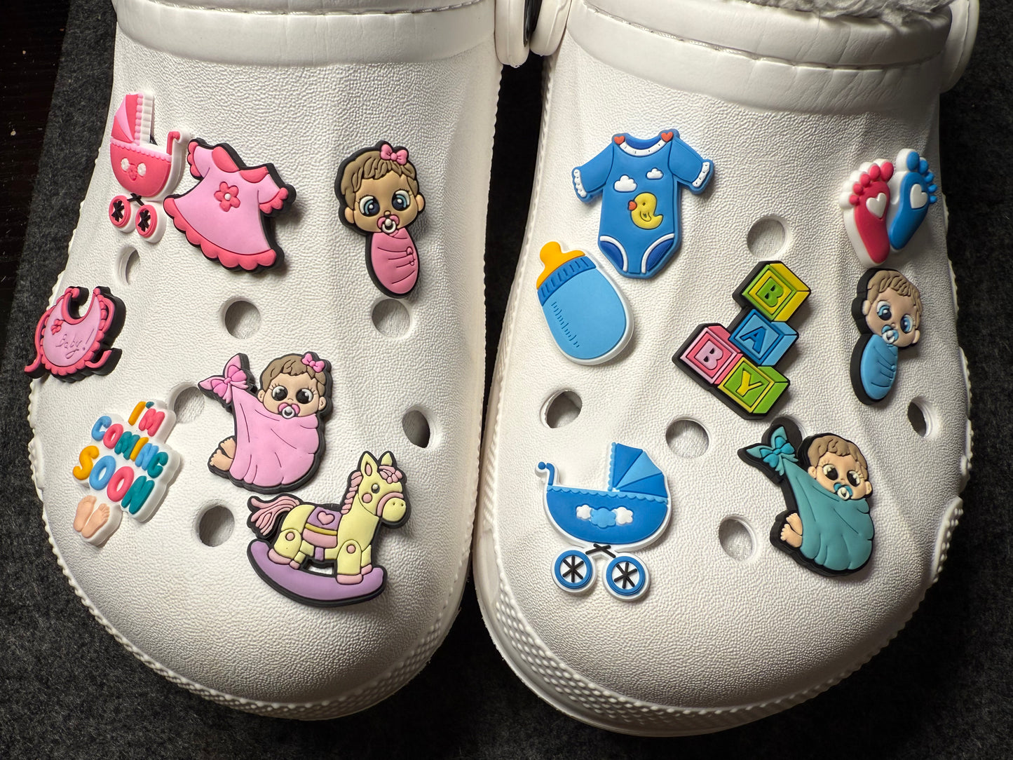 Cute angel baby Design babyshower Theme Shoe Charms Best Quality JuliesDecalDesign