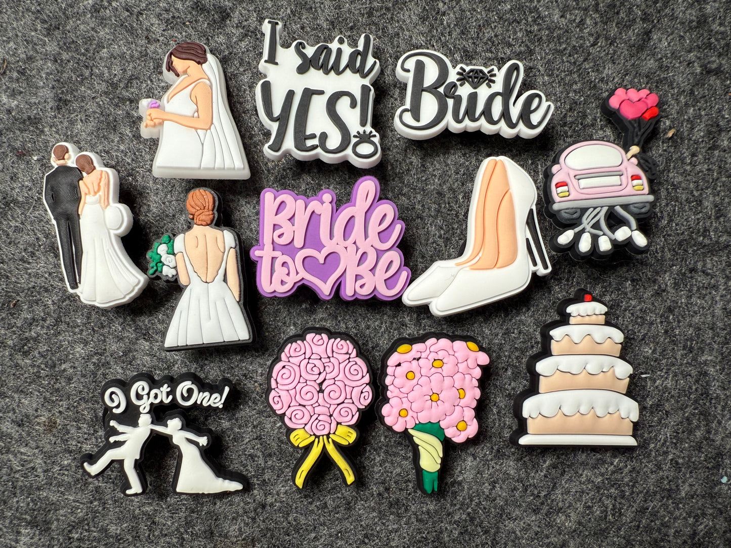 Wedding Bride and Groom Design Marriage Theme Shoe Charms Best Quality JuliesDecalDesign