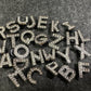 Large size Bling Bling Gold or Silver Metal Design Alphabet Letter Shoe Charms quarter size