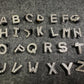 Large size Bling Bling Silver or Gold Metal Design Alphabet Letter Shoe Charms quarter size