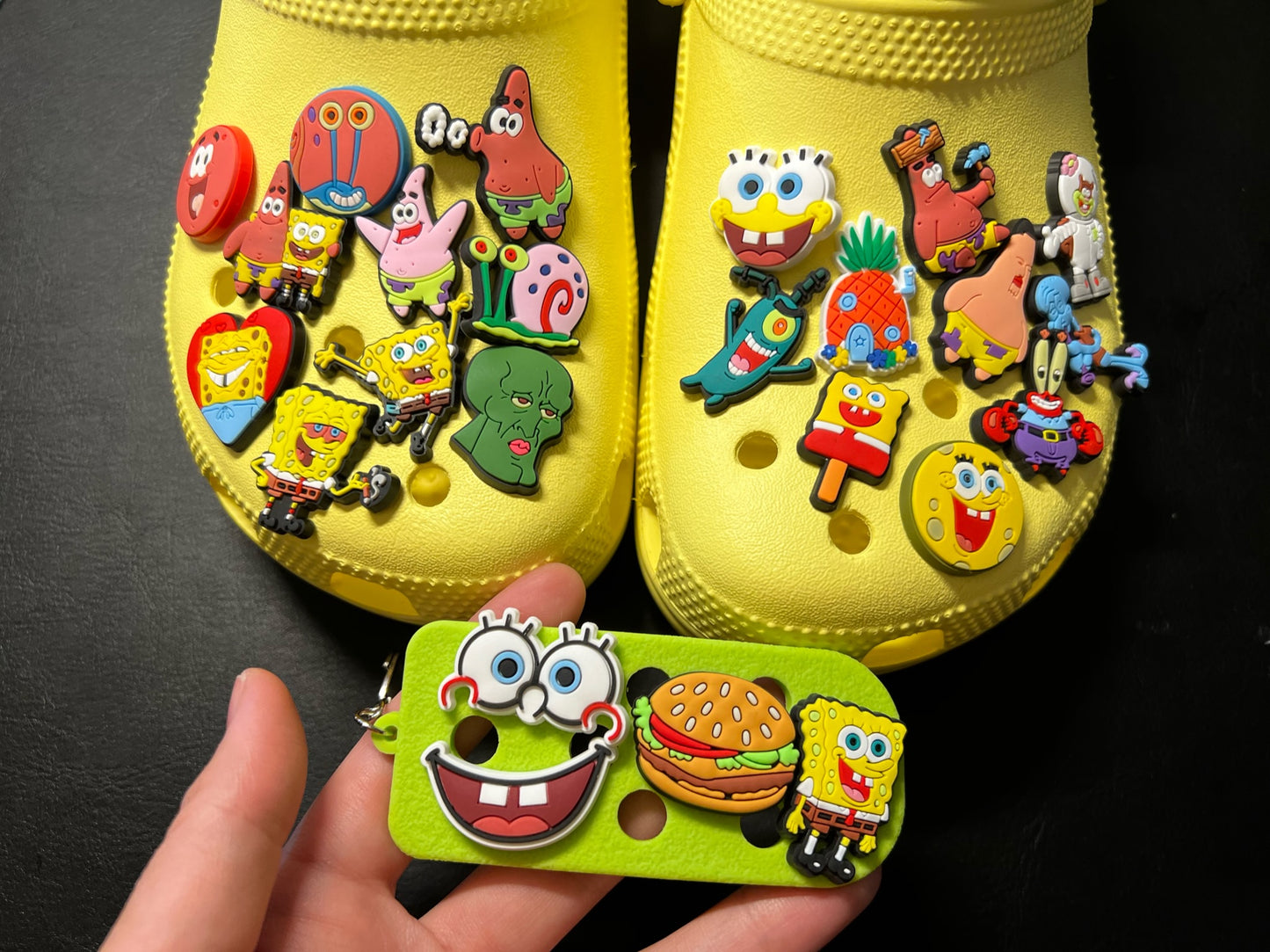 Bob Esponja Pantalones Cuadrados Croc amuletos de zapatos Amuletos de calcomanías de zapatos JuliesDecal amuletos de anime