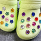 Colorful GEM colorful flowers and Round Theme Unique Special Croc Shoes