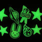 Glow In the Dark Design Badbunny fashion Shoe Charms JuliesDecalDesign