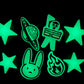 Glow In the Dark Design Badbunny fashion Shoe Charms JuliesDecalDesign