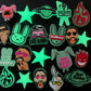 Glow In the Dark Design Badbunny fashion Shoe Charms JuliesDecalDesign