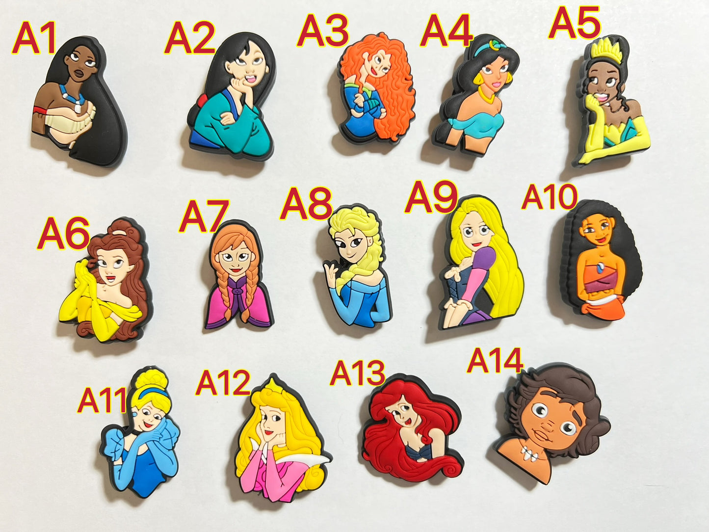 Princesses and Brave Girls shoe charms