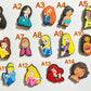 Princesses and Brave Girls shoe charms different sizes