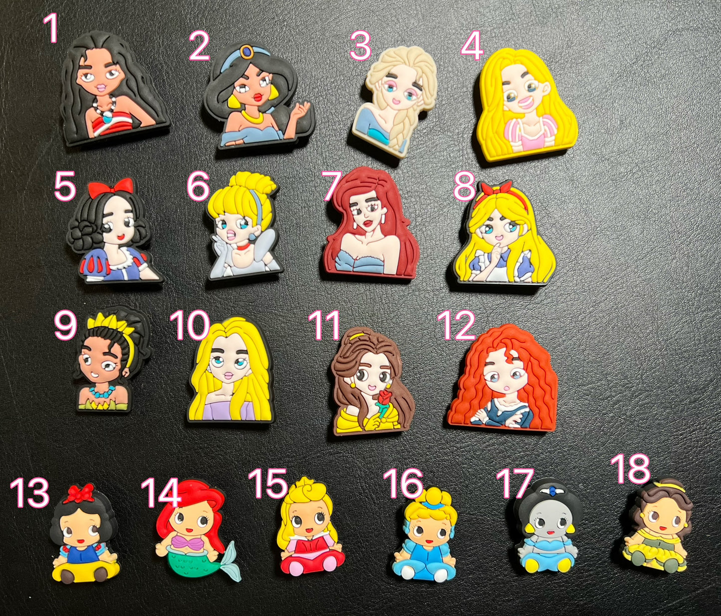 Princesses and Brave Girls shoe charms