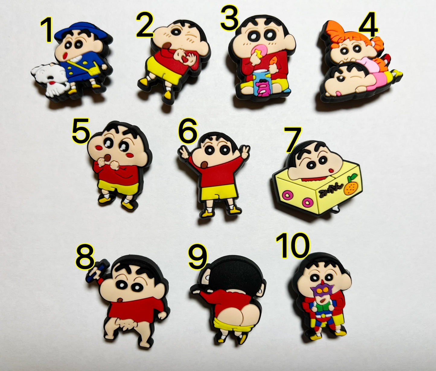 Crayon Cartoon Cute Japanese Anime Characters shoe charms