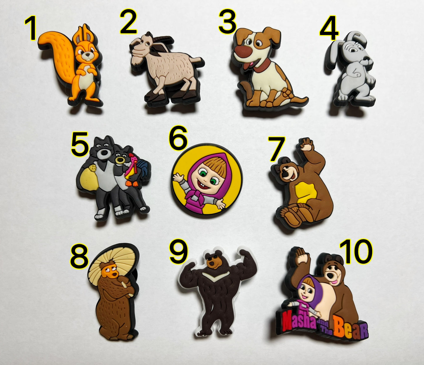 Cute Girl and Bear and more animals Cartoon Cute Anime Characters shoe charms