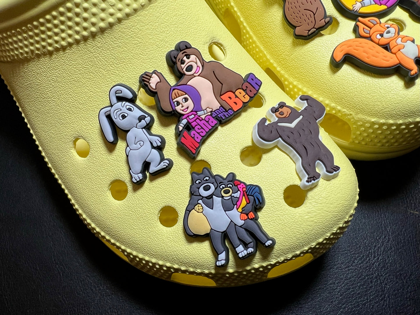 Cute Girl and Bear and more animals Cartoon Cute Anime Characters shoe charms