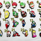 Cartoon Super Mario game and movie character and more shoe charms