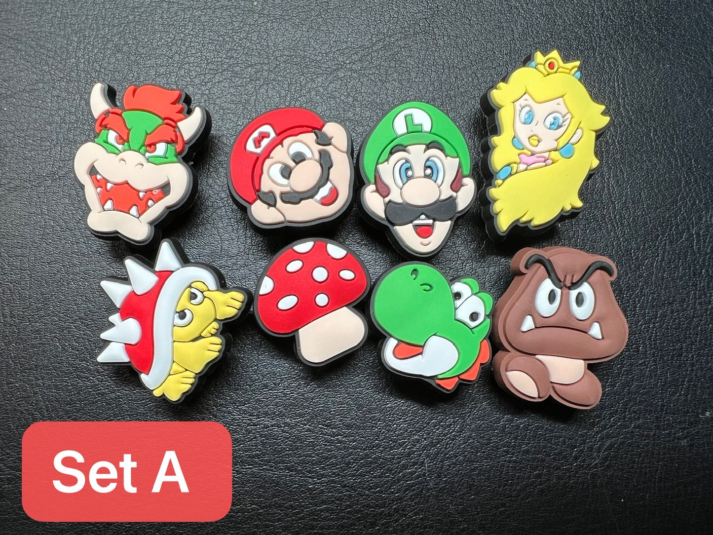 Cartoon Super Mario game and movie character and more shoe charms