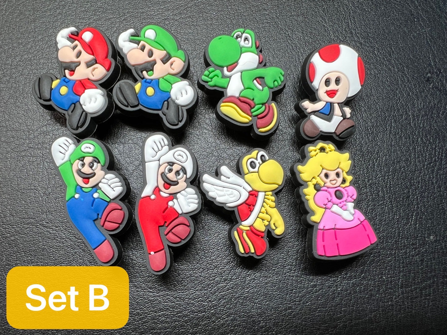 Cartoon Super Mario game and movie character and more shoe charms